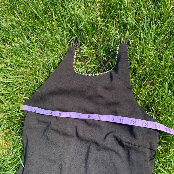 Vintage 90s Venessa Stevens Black Maxi Slip Dress Formal Evening Gown - Picture 14 of 16